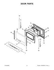 05 - Door Parts parts for Whirlpool Range WEG515S0LB1 from AppliancePartsPros.com