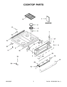 02 - Cooktop Parts parts for Whirlpool Range WEG515S0LB3 from AppliancePartsPros.com