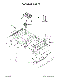 02 - Cooktop Parts parts for Whirlpool Range WEG515S0LS3 from AppliancePartsPros.com