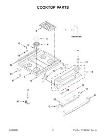 02 - Cooktop Parts parts for Whirlpool Range WEG515S0LS4 from AppliancePartsPros.com