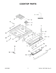 Cooktop Parts parts for Whirlpool Range WEG515S0LW4 from AppliancePartsPros.com