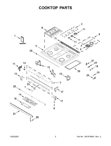 Cooktop Parts parts for Whirlpool Range WEGA25H0HZ2 from AppliancePartsPros.com