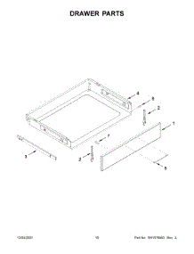 Drawer Parts parts for Whirlpool Range WEGA25H0HZ2 from AppliancePartsPros.com