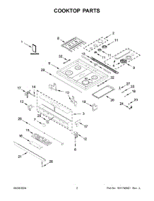 Cooktop Parts parts for Whirlpool Range WEGA25H0HZ6 from AppliancePartsPros.com