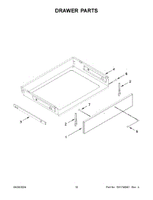 Drawer Parts parts for Whirlpool Range WEGA25H0HZ6 from AppliancePartsPros.com