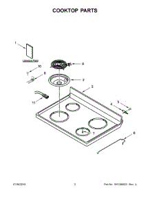 02 - Cooktop Parts parts for Whirlpool Range WFC150M0EB4 from AppliancePartsPros.com