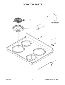 02 - Cooktop Parts parts for Whirlpool Air Conditioner WFC315S0JW4 from AppliancePartsPros.com