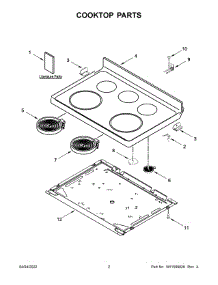 02 - Cooktop Parts parts for Whirlpool Range WFE505W0HB5 from AppliancePartsPros.com