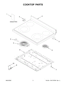 Cooktop Parts parts for Whirlpool Range WFES3030RW2 from AppliancePartsPros.com