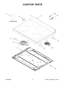 Cooktop Parts parts for Whirlpool Range WFES3330RS0 from AppliancePartsPros.com