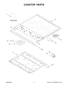 02 - Cooktop Parts parts for Whirlpool Range WFES5030RV0 from AppliancePartsPros.com