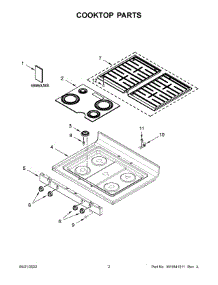 02 - Cooktop Parts parts for Whirlpool Range WFG515S0MB0 from AppliancePartsPros.com