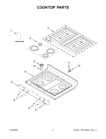 02 - Cooktop Parts parts for Whirlpool Range WFG515S0MW1 from AppliancePartsPros.com