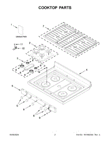 02 - Cooktop Parts parts for Whirlpool Range WFG525S0JB6 from AppliancePartsPros.com