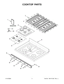 Cooktop Parts parts for Whirlpool Range WFG525S0JT6 from AppliancePartsPros.com