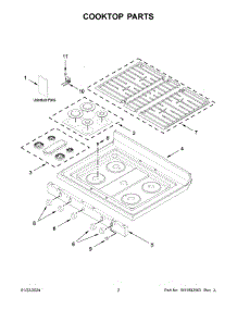 02 - Cooktop Parts parts for Whirlpool Range WFG525S0JZ6 from AppliancePartsPros.com
