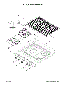 02 - Cooktop Parts parts for Whirlpool Range WFG535S0LZ4 from AppliancePartsPros.com