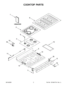 02 - Cooktop Parts parts for Whirlpool Range WFG775H0HB1 from AppliancePartsPros.com