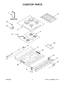02 - Cooktop Parts parts for Whirlpool Range WFG775H0HV1 from AppliancePartsPros.com