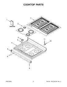 02 - Cooktop Parts parts for Whirlpool Range WFGS3530RS0 from AppliancePartsPros.com