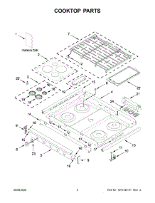 02 - Cooktop Parts parts for Whirlpool Range WFGS7530RV0 from AppliancePartsPros.com