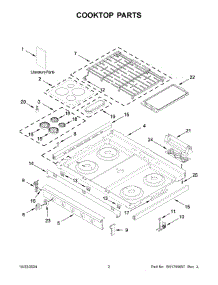 02 - Cooktop Parts parts for Whirlpool Range WFGS7530RV1 from AppliancePartsPros.com