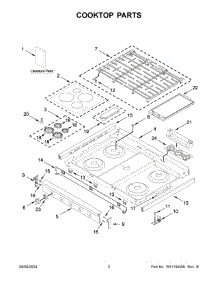 02 - Cooktop Parts parts for Whirlpool Range WFGS7530RW0 from AppliancePartsPros.com