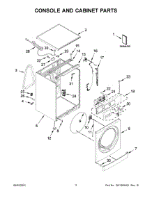 02 - Console And Cabinet Parts parts for Whirlpool Washer WFW3090JW0 from AppliancePartsPros.com