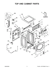 02 - Top And Cabinet Parts parts for Whirlpool Washer WFW4720RW0 from AppliancePartsPros.com