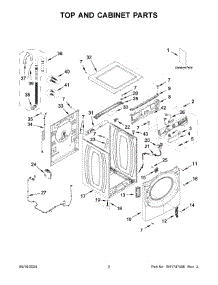 02 - Top And Cabinet Parts parts for Whirlpool Washer WFW5720RR0 from AppliancePartsPros.com