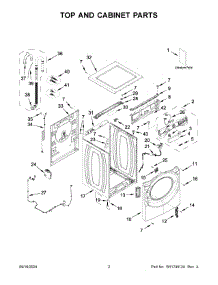 02 - Top And Cabinet Parts parts for Whirlpool Washer WFW6720RW0 from AppliancePartsPros.com