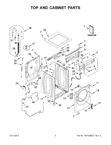 02 - Top And Cabinet Parts parts for Whirlpool Washer WFW8620HW1 from AppliancePartsPros.com