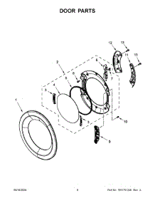 05 - Door Parts parts for Whirlpool Dryer WGD4720RW0 from AppliancePartsPros.com