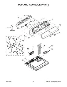 02 - Top And Console Parts parts for Whirlpool Dryer WGD500CMW0 from AppliancePartsPros.com