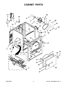 03 - Cabinet Parts parts for Whirlpool Dryer WGD500CMW0 from AppliancePartsPros.com