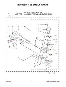 05 - Burner Assembly Parts parts for Whirlpool Dryer WGD500RLW0 from AppliancePartsPros.com