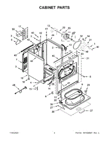 03 - Cabinet Parts parts for Whirlpool Dryer WGD500RLW1 from AppliancePartsPros.com