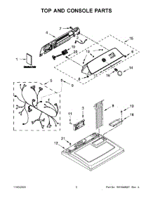02 - Top And Console Parts parts for Whirlpool Dryer WGD500RLW1 from AppliancePartsPros.com