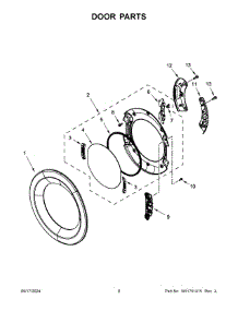 05 - Door Parts parts for Whirlpool Dryer WGD5220RW0 from AppliancePartsPros.com