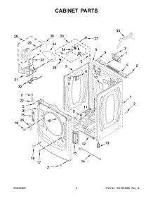 03 - Cabinet Parts parts for Whirlpool Dryer WGD5620HW3 from AppliancePartsPros.com
