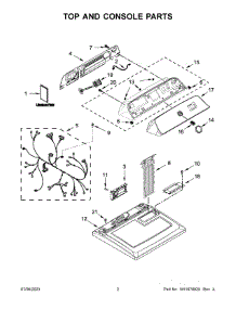 02 - Top And Console Parts parts for Whirlpool Dryer WGD6150PW0 from AppliancePartsPros.com