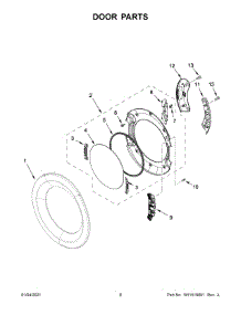 05 - Door Parts parts for Whirlpool Dryer WGD6620HW3 from AppliancePartsPros.com