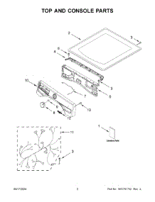 02 - Top And Console Parts parts for Whirlpool Dryer WGD6720RU0 from AppliancePartsPros.com