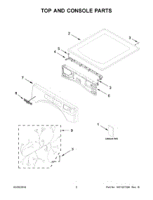 02 - Top And Console Parts parts for Whirlpool Dryer WGD9620HBK0 from AppliancePartsPros.com