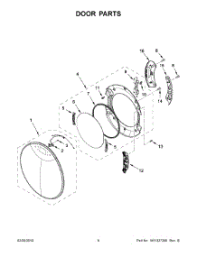 04 - Door Parts parts for Whirlpool Dryer WGD9620HBK0 from AppliancePartsPros.com