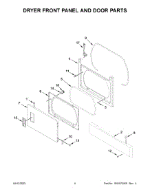 03 - Dryer Front Panel And Door Parts parts for Whirlpool Laundry Center WGT4027HW2 from AppliancePartsPros.com