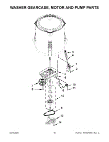 10 - Washer Gearcase, Motor And Pump Parts parts for Whirlpool Laundry Center WGT4027HW2 from AppliancePartsPros.com
