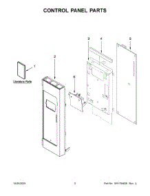 02 - Control Panel Parts parts for Whirlpool Microwave WMH32519HB08 from AppliancePartsPros.com