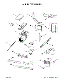 05 - Air Flow Parts parts for Whirlpool Microwave WML35011KS00 from AppliancePartsPros.com