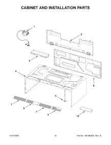 07 - Cabinet And Installation Parts parts for Whirlpool Microwave WML35011KS00 from AppliancePartsPros.com
